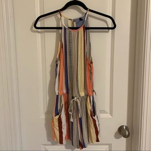 Bebop Multicolored Striped Halterneck Romper, S